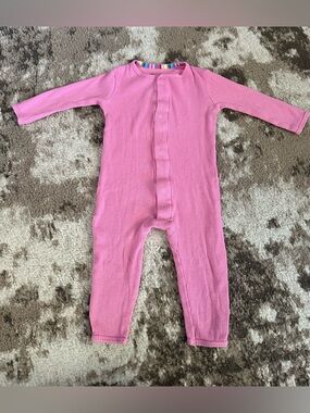 Magnetic Me Pink Ribbed Long-Sleeve Footie